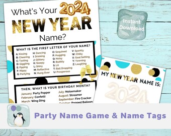 New Years 2024 Party Game | NYE Party Game | 2024 NYE Party Game | Family New Years Game | Gold New Years Party | Gold NYE Party | Glittery