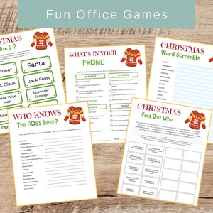 Ugly Christmas Sweater Games 13 Game Bundle Christmas Party Games for Kids Office Holiday Party Games Party Printable image 7