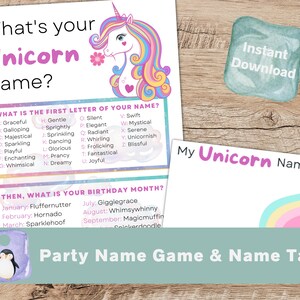 Unicorn Party Game | Unicorn Birthday Party| Unicorn Name Game | Unicorn 1st Birthday | Unicorn Decor | Unicorn Printable | Instant Download
