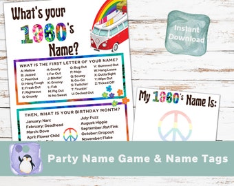 60s Party Game | Groovy Party Game | 60s Birthday Party Game | Hippie Party | 1960s Party Game | Groovy Birthday | Tie Dye Party | Retro