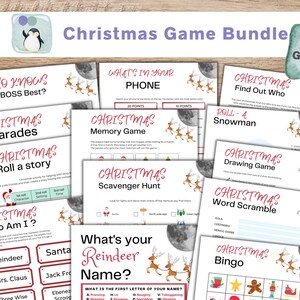 Christmas Party Games, 13 Christmas Game Bundle | Christmas Office Games | Holiday Party Games | Christmas Games Family | Gift Exchange