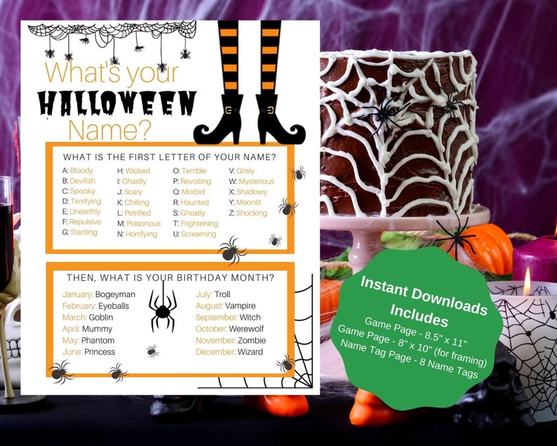 Halloween Name Game Halloween Game Printable Halloween Game Etsy 日本