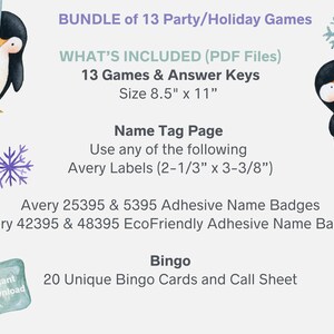 Ugly Christmas Sweater Games 13 Game Bundle Christmas Party Games for Kids Office Holiday Party Games Party Printable image 3