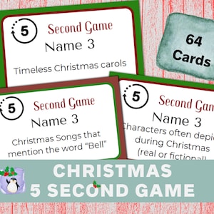Christmas 5 Second Game | Printable Christmas Party Game | Christmas Activity For Kids and Adults | Christmas Classroom Game