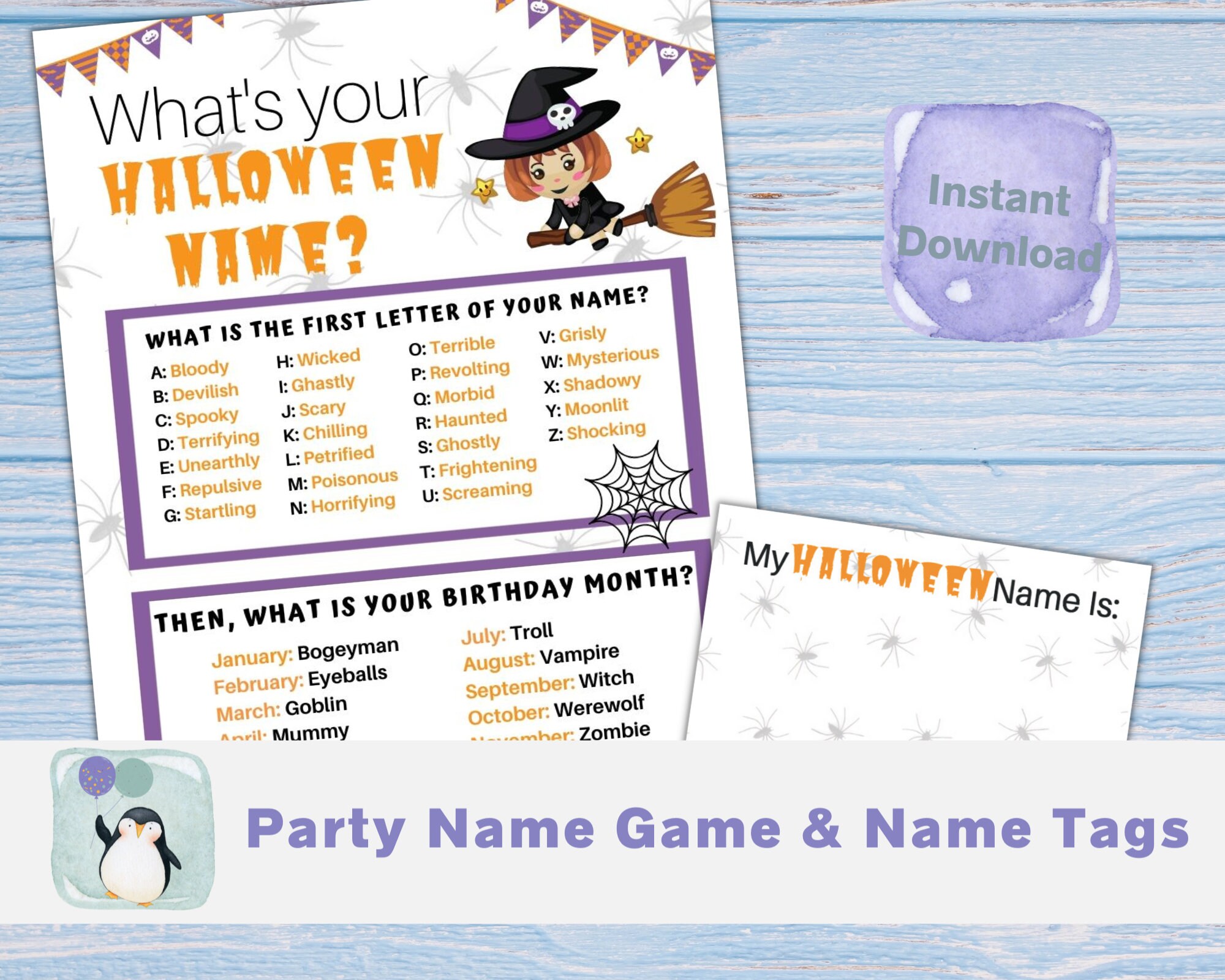 Halloween Name Game Halloween Game Printable Halloween Game - Etsy