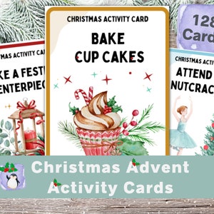 Christmas Advent Cards, Advent Activity Cards, Advent Cards for Kids | Advent Printable | Printable Holiday Game | Office Holiday Party Game