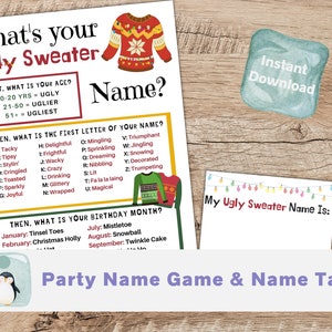 Ugly Christmas Sweater Games 13 Game Bundle Christmas Party Games for Kids Office Holiday Party Games Party Printable image 4