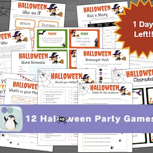 Halloween Witch Printable 12 Game Bundle | Halloween Party Games | Party Games for Kids, Teens and Adults | Halloween Printable Activities