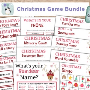 Christmas Party Games| 13 Christmas Game Bundle | Christmas Office Games | Holiday Party Games | Christmas Games Family | Reindeer