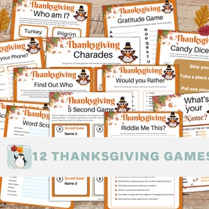 Thanksgiving Turkey Printable 12 Game Bundle | Thanksgiving Party Games | Party Games for Kids, Teens and Adults | Thanksgiving Activities