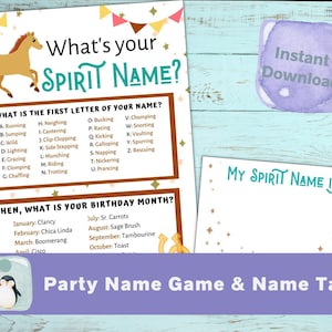 Spirit Party Name Game for your Horse Birthday Party | Spirit Birthday Party Idea | Horse Birthday Party Idea | Instant Download
