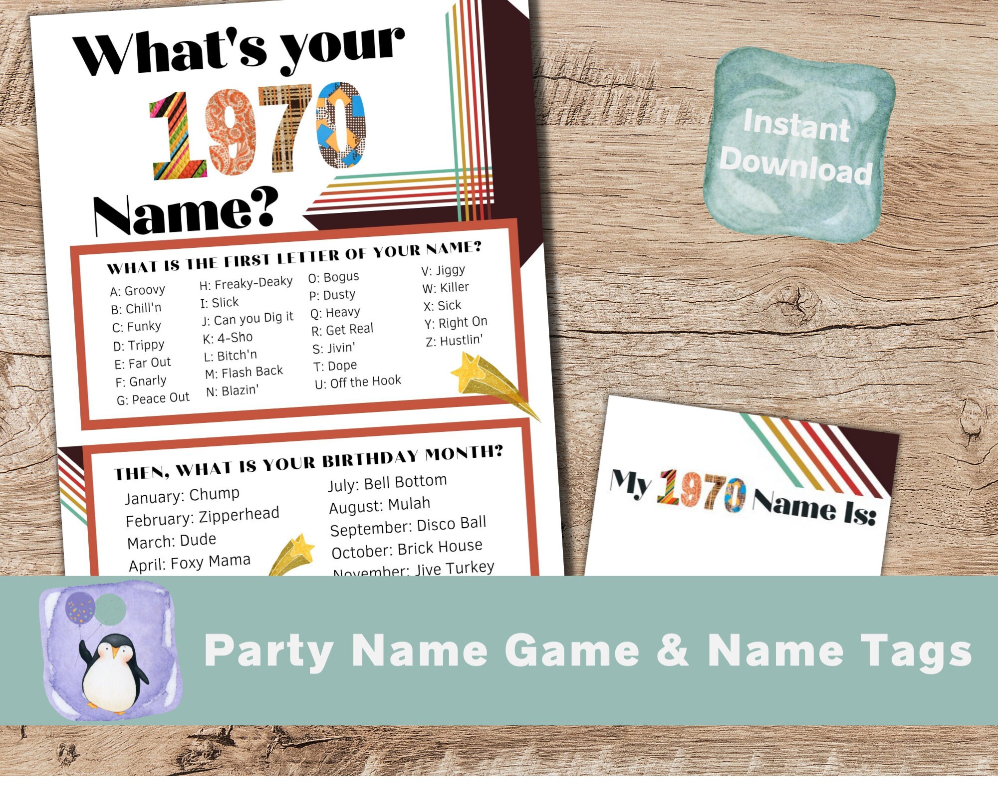 70s Party Game For Your Groovy 50th Birthday Party Born In Etsy