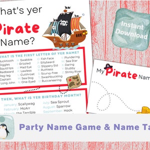 Pirate Party Game | Pirate Birthday Party | Pirate Name Game | Birthday | Pirate Decor | Pirate Printable | Instant Download