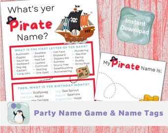 Pirate Party Game | Pirate Birthday Party | Pirate Name Game | Birthday | Pirate Decor | Pirate Printable | Instant Download