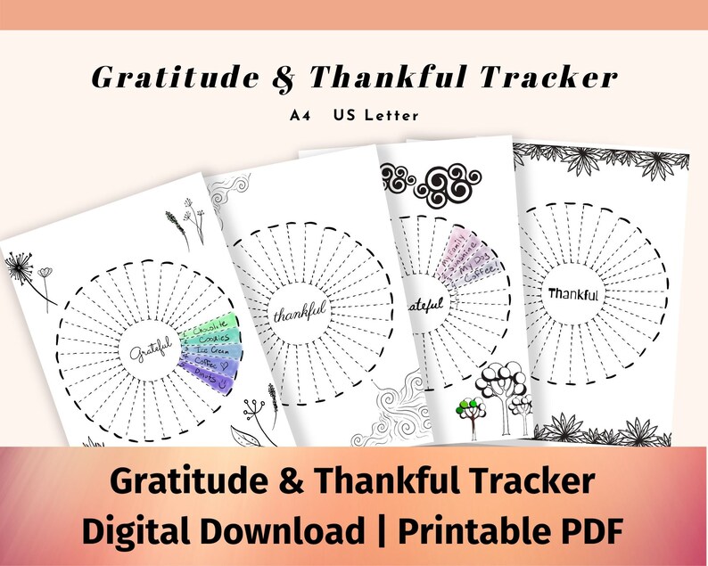 Gratitude Journal Printable Digital Planner Daily - Etsy