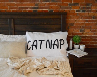 Cat nap pillowcases | Etsy Cat Nap Pillowcase Set gift for him