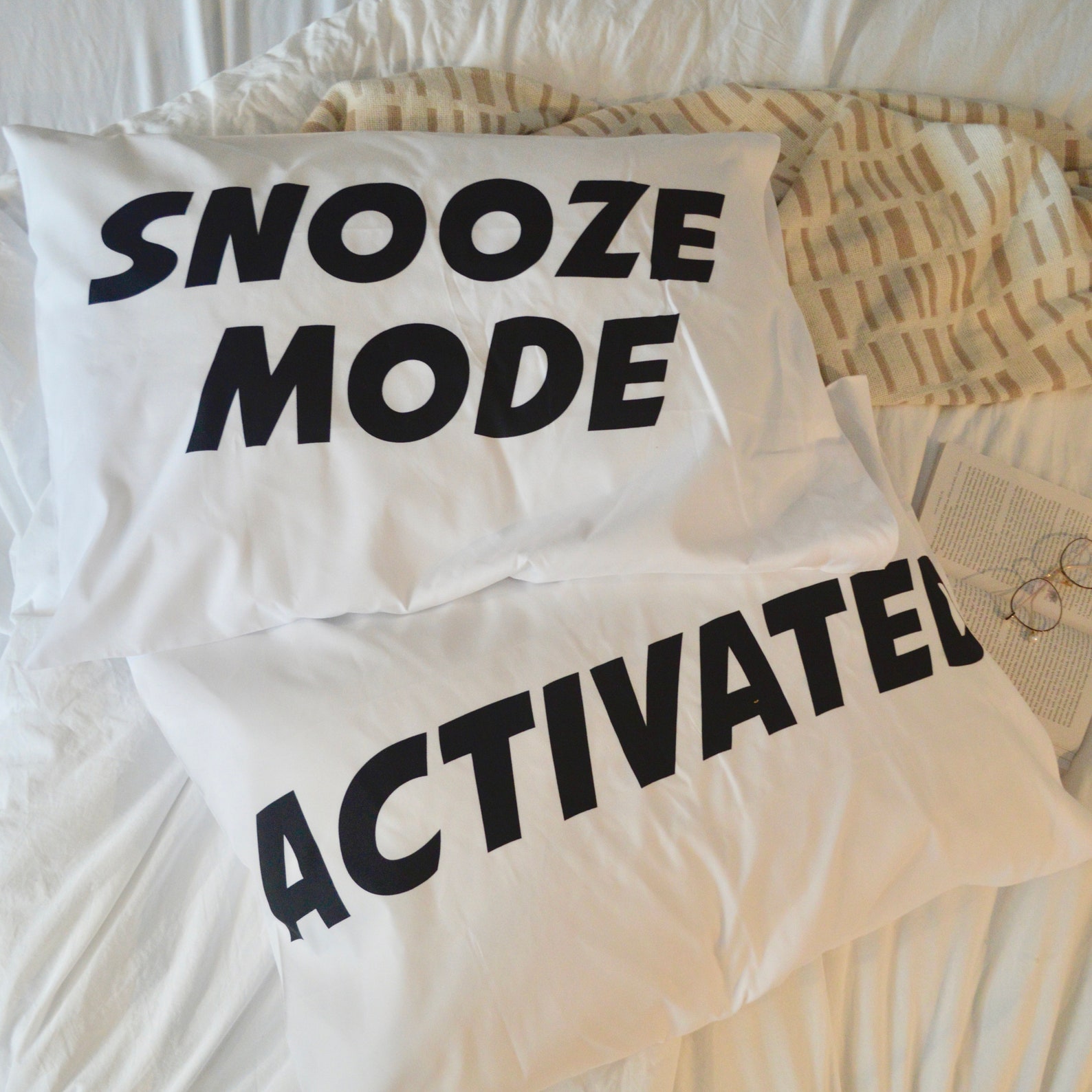 Snooze Mode Activated Pillow Case Set Birthday Gift Get Etsy