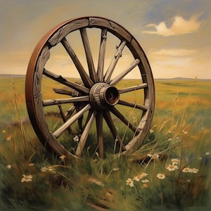 Old Wagon Wheel Digital Download Art