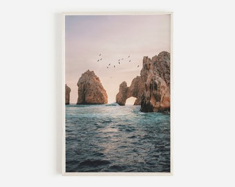 Pastel Ocean Sunset, New Zealand Print, Coastal Wall Art, Boho Prints, Capri Wall Art, Ocean Waves Photography, Digital Download