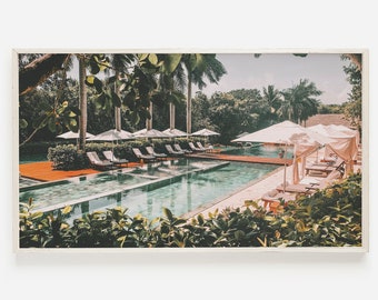 Samsung Frame TV Art / Poolside Digital Art / Arte de verano para Frame TV / Boho Beach Frame Tv Art / Summer Art / Summer Poolside Digital Art