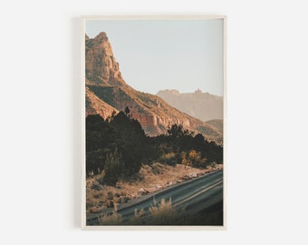 Utah Canyon Print, Zion National Park, Canyons Wall Art, Utah Desert Landscape, Desert Sunset, Utah Printable Art, Downloadable Print