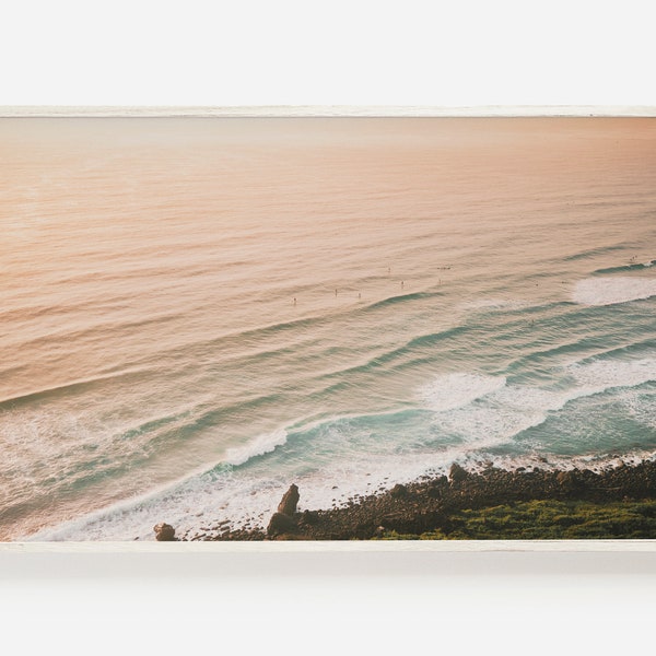Samsung Frame TV Art | Aerial Beach Sunset | Pastel Art for Frame TV | Beach Sunset Photo | Sunset Ocean Print | Beach Landscape Tv Art