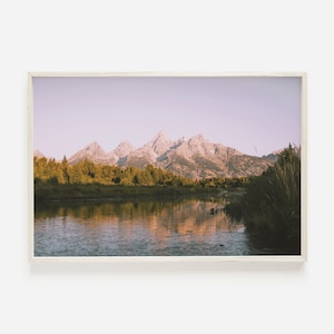 Gebirge Sonnenaufgang Druck, Landschaftsfotografie, Natur Wandkunst, Western Home Decor, Grand Tetons Wandkunst
