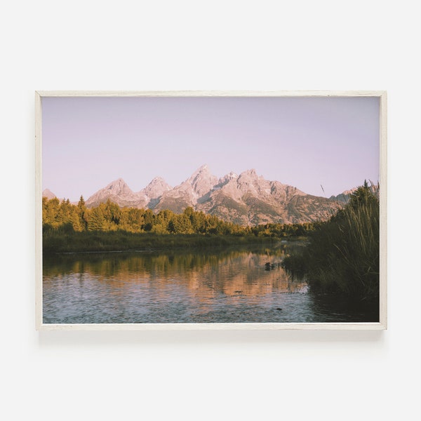 Mountain Range Sunrise Print, Landscape Photography, Nature Wall Art, Western Home Decor, Grand Tetons Wall Art