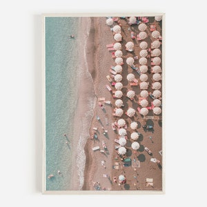 Aerial Beach View, Neutral Wall Art, Summer Beach Art, Pastel Wall Art, Beach Photography, Printable Art