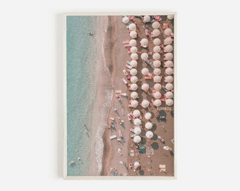 Aerial Beach View, Neutral Wall Art, Summer Beach Art, Pastel Wall Art, Beach Photography, Printable Art