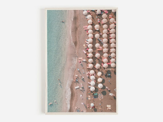 Aerial Beach View, Neutral Wall Art, Summer Beach Art, Pastel Wall Art, Beach Photography, Printable Art