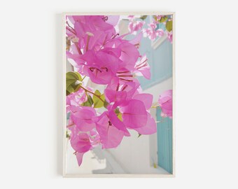 Bougainvillea Print, Mediterranean Wall Art, Greece Prints, Flower Printable, Bougainvillea Wall Art, Floral Print, Pink Prints, Flower Art