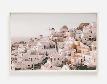 Santorini Island Print, Pastel Greek Photo, Greek Island Life, Santorini Photography, Santorini Greece, Pastel Tones, Greece Architecture