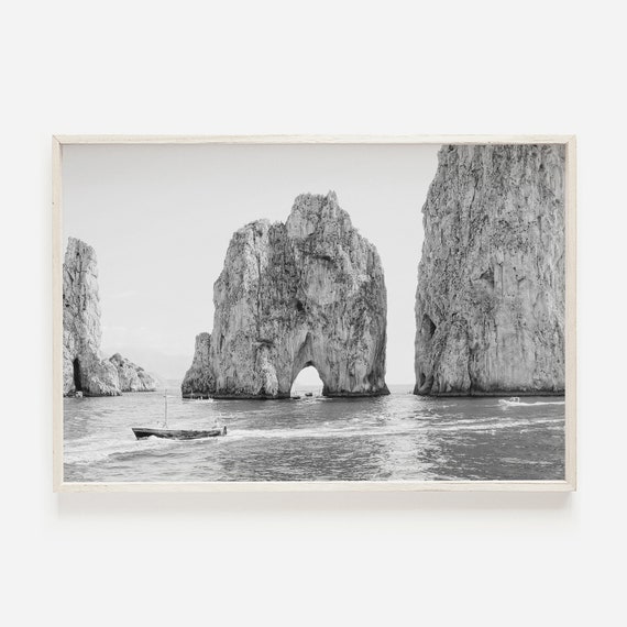 Italy Photography in Black and White, Capri Italy Printable
