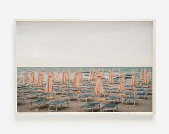 Beach Umbrella Print, Amalfi Coast, Beach Umbrella Printable, Italian Coastline, Boho Beach Print, Printable Art