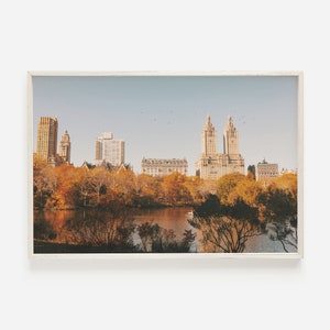 Central Park Poster, New York Central Park, New York Printable, Central Park in Fall, New York City Printable, Central Park Digital Art