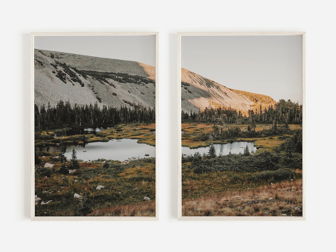 Mountain Lake Print Set, Landscape Photography, Nature Wall Art, Set of ...