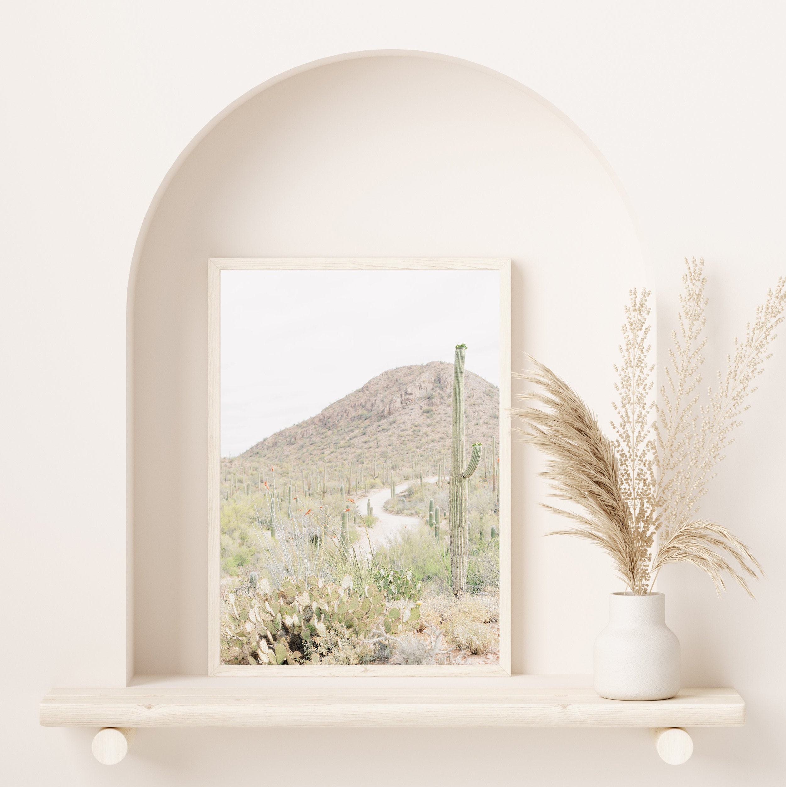 Desert Landscape Print Boho Wall Art Cactus Printable Art Etsy