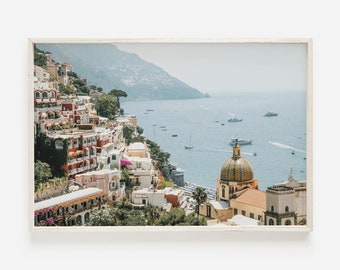 Vintage Positano Printable Art, Amalfi Coast Scenery Poster, Italy Wall Art, La Dolce Vita, Italian Coastal Wall Art, Amalfi Summer Poster