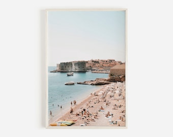 Croatia Coast Print, Dubrovnik Beach, Croatia Wall Art, Dubrovnik Photography, Coastal Wall Art, Downloadable Print
