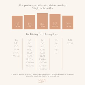 May include: A chart showing different aspect ratios for digital images and corresponding print sizes in inches and centimeters. The chart includes ratios like 4x5, 3x4, 2x3, 5x7, and 11x14. The print sizes range from 4x5 inches to 40x60 centimeters.