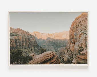 Zion National Park, Zion Print, Desert Canyon Print, Angels Landing, Utah Desert Landscape, Zion Poster, Downloadable Print, Printable Art