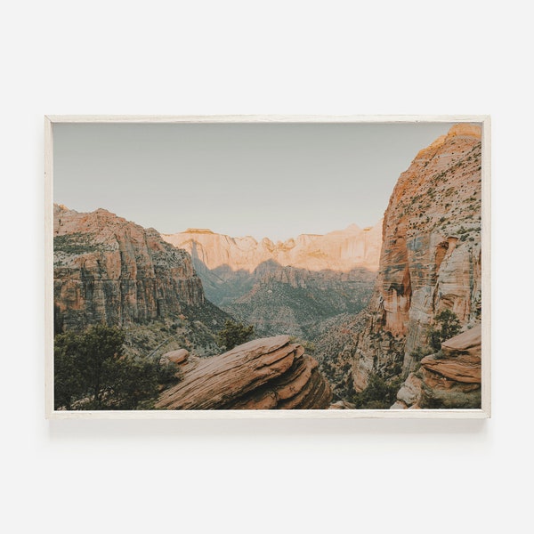 Zion National Park, Zion Print, Desert Canyon Print, Angels Landing, Utah Desert Landscape, Zion Poster, Downloadable Print, Printable Art