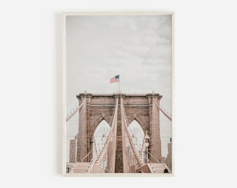 Brooklyn Bridge Print, New York Wall Art, Urban Poster, Architectural Decor, Printable Bridge Photo, Modern Bridge Wall Art, Brooklyn Bridge