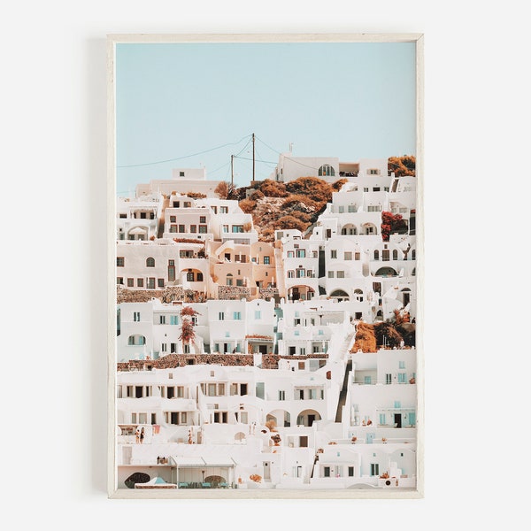 Santorini Architecture, Greece Wall Art, Santorini Print, Coastal Wall Art, Greece Print, Travel Poster, Coastal Santorini Photography