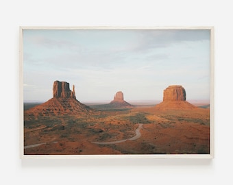 Monument Valley Poster, Wüsten Kunst, Western Boho Dekor, Southwestern Print, Wüste von Arizona, Utah Landschaft