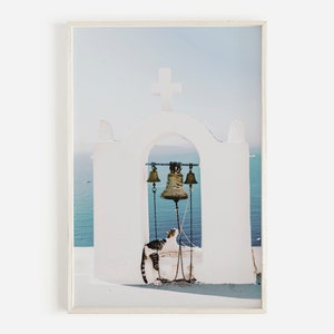 Church Bells Print, Greece Wall Art, Church Architecture, Santorini Church Print, Greek Island Print, Church Bells Wall Art, Printable Art