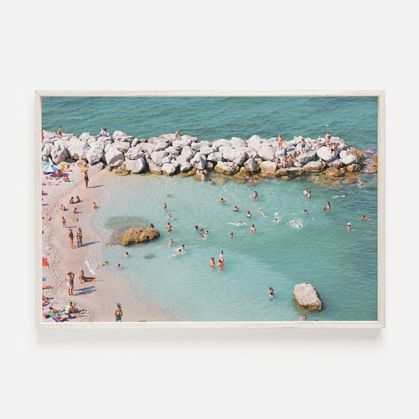 Italy Beach Print, Aerial Beach Photo, Beach Photography, Teal Ocean Water, Sardinia Print, Downloadable Print, Printable Art