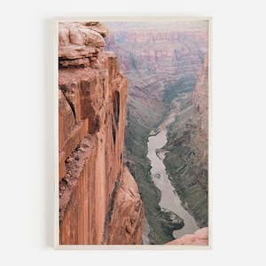 Burnt Orange Canyon Walls, Grand Canyon Print, Colorado River Aerial, Southwestern Landscape, Western Decor