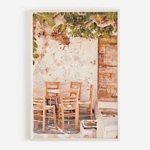 Taverna In Greece, Oia Wall Art, Greece Print, Taverna Photo, Oia Greece Photography, Greek Travel Print, Taverna Oia, Greek Cafe Photo